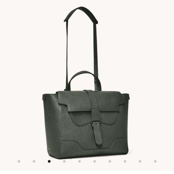 NWT Senreve Maestra Pebbled Green Multi Way Leather Bag With Gold Accents - Picture 3 of 16